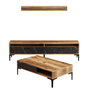 Hanah Home Istanbul Conjunto de Muebles de Salón Nogal y Mármol Negro